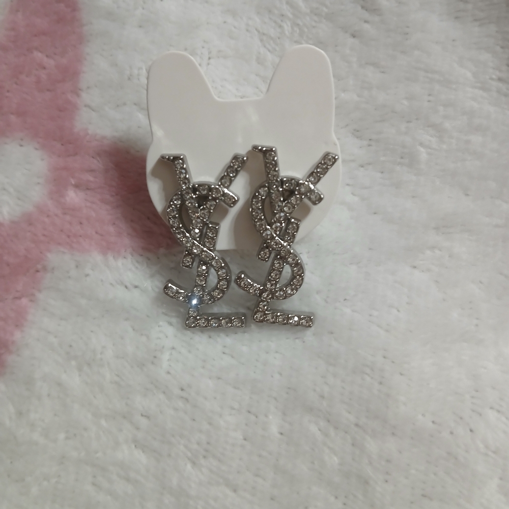 Sparkling Silver Monogram Earrings